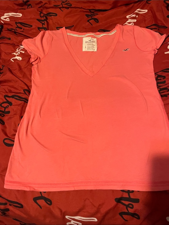 Hollister Tops - Hollister Women's V-Neck Tee — Coral